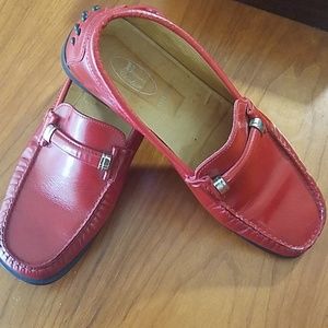 Very well made red leather loafers